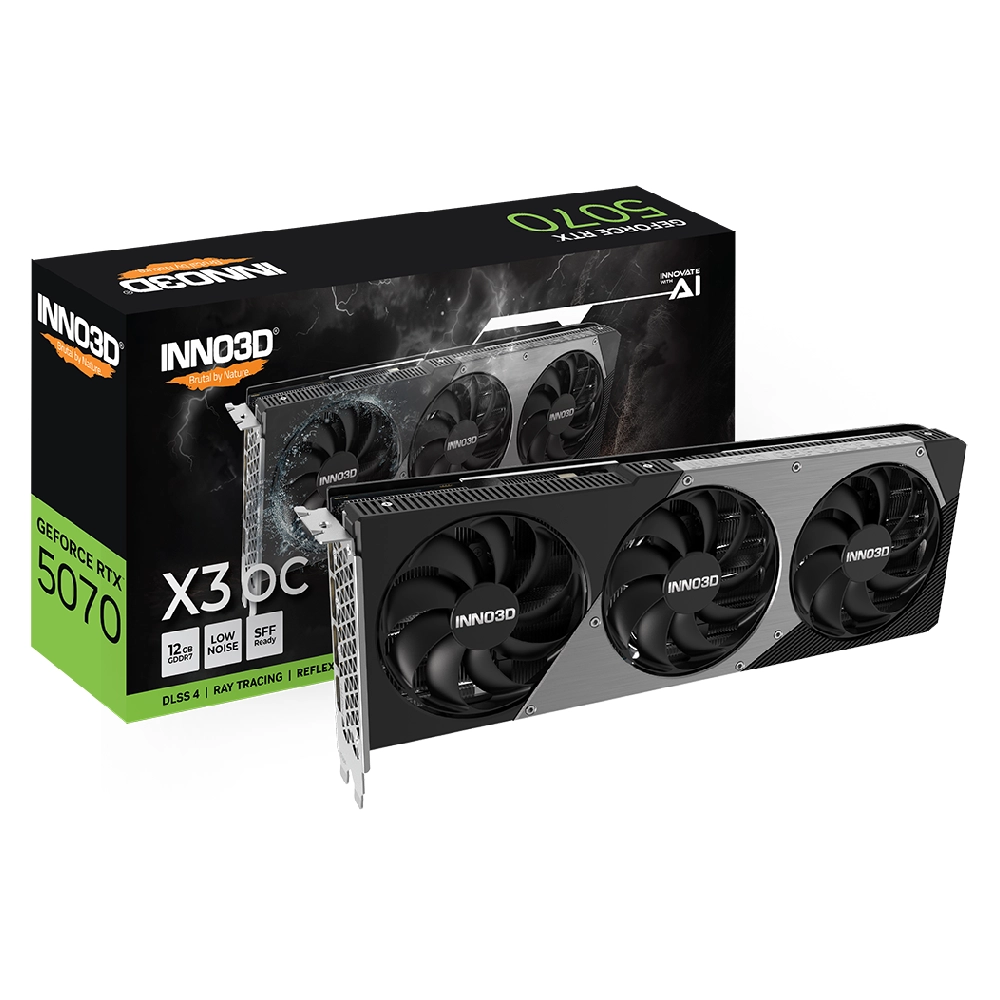 INNO3D Nvidia Graphic Card RTX 5070 12GB DDR7 X3 OC Triple Fan view 3